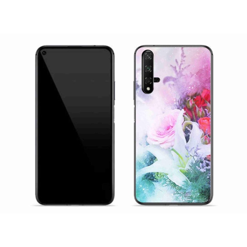 Gél borító mmCase a mobil Huawei Nova 5T - virágok 4