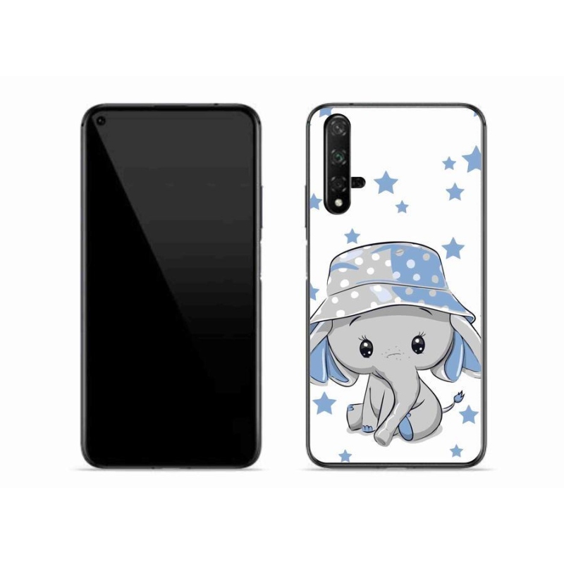 Gél borítás mmCase a Huawei Nova 5T számára - kék elefánt