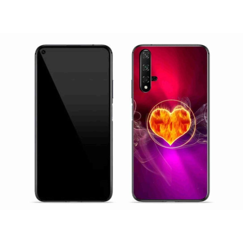 Gél borítás mmCase mobil Huawei Nova 5T - tüzes szív
