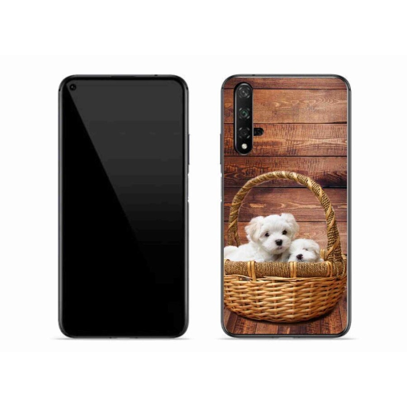 Gél borítás mmCase mobil Huawei Nova 5T - kölyökkutyákhoz
