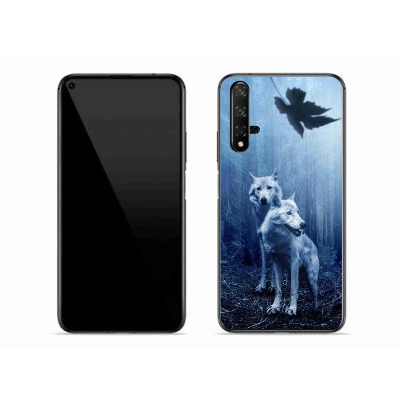 Gél borítás mmCase mobil Huawei Nova 5T - farkasok az erdőben