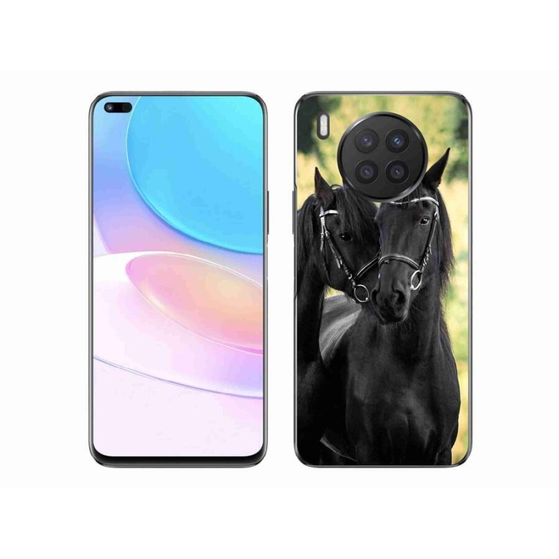 Gél borítás mmCase a Huawei Nova 8i számára - két fekete ló