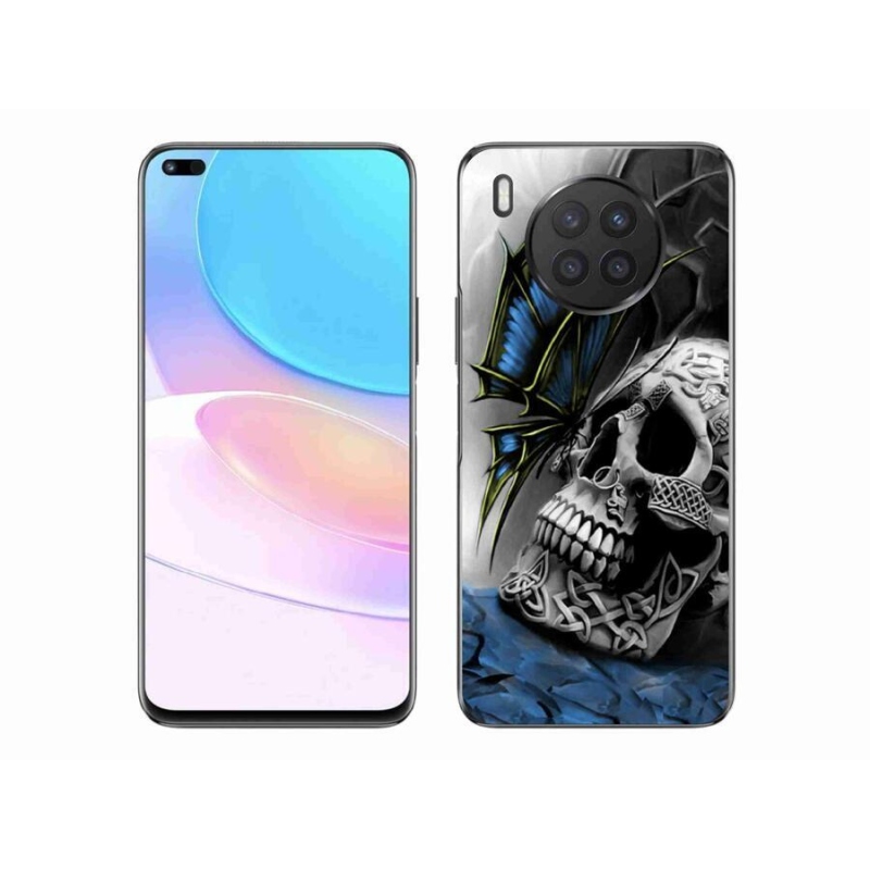Gél borítás mmCase a Huawei Nova 8i számára - pillangó és koponya