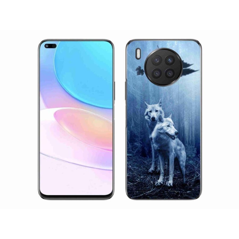 Gél borítás mmCase mobil Huawei Nova 8i - farkasok az erdőben