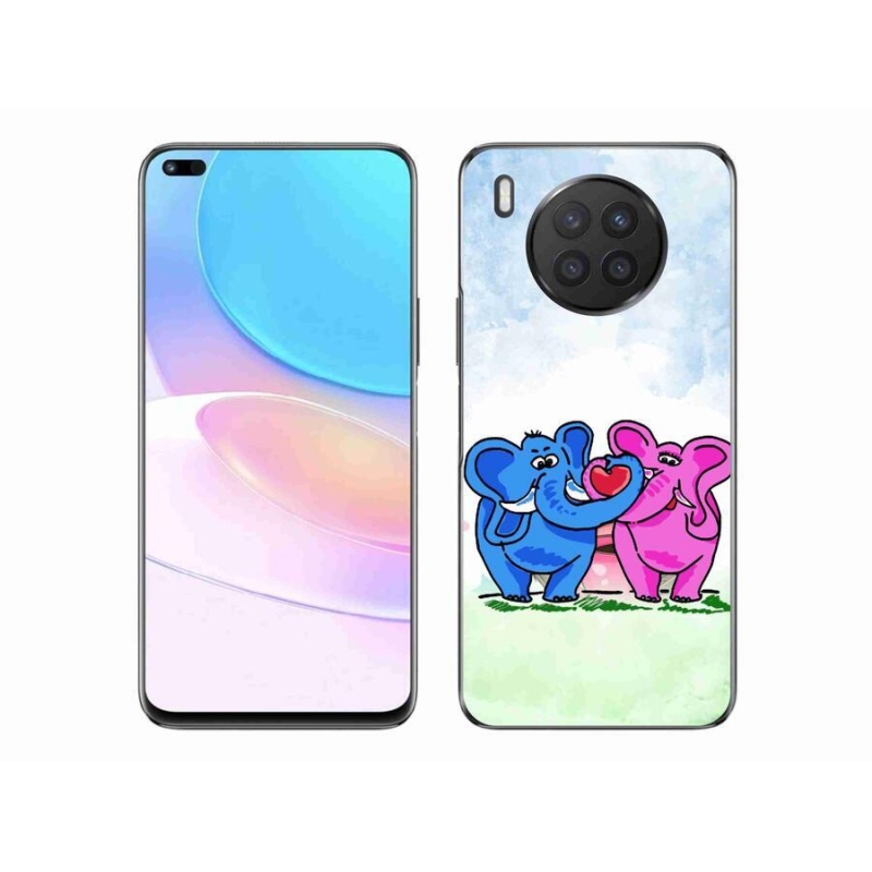 Gél borító mmCase mobil Huawei Nova 8i - szerelmes elefántok