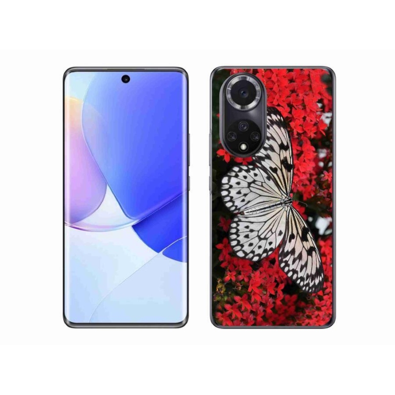 Gél borítás mmCase mobil Huawei Nova 9 - fekete-fehér pillangó 1