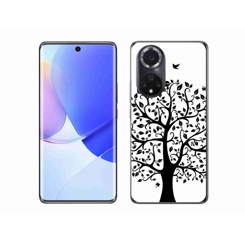 Gél borítás mmCase a Huawei Nova 9-hez - fekete és fehér fa