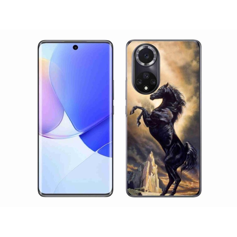 Gél borítás mmCase a Huawei Nova 9 készülékhez - fekete rajzfilm ló