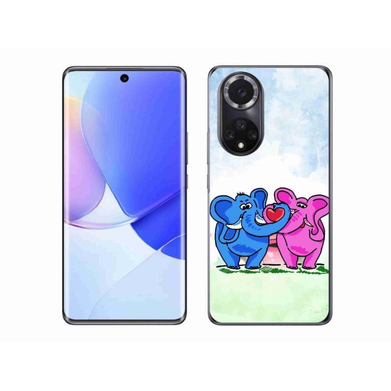 Gél borítás mmCase mobil Huawei Nova 9 - szerelmes elefántok