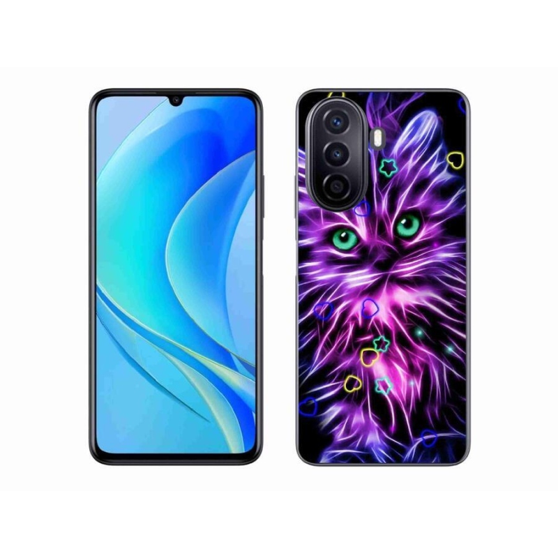 Gél borítás mmCase mobil Huawei Nova Y70 - absztrakt macska