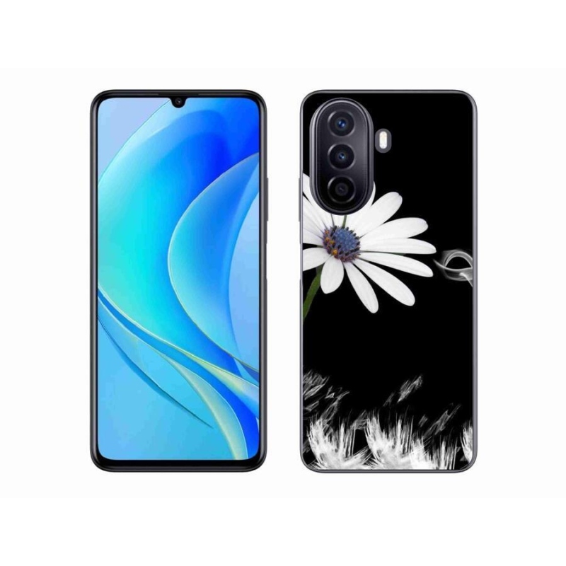 Gél borító mmCase mobiltelefonhoz Huawei Nova Y70 - fehér virág