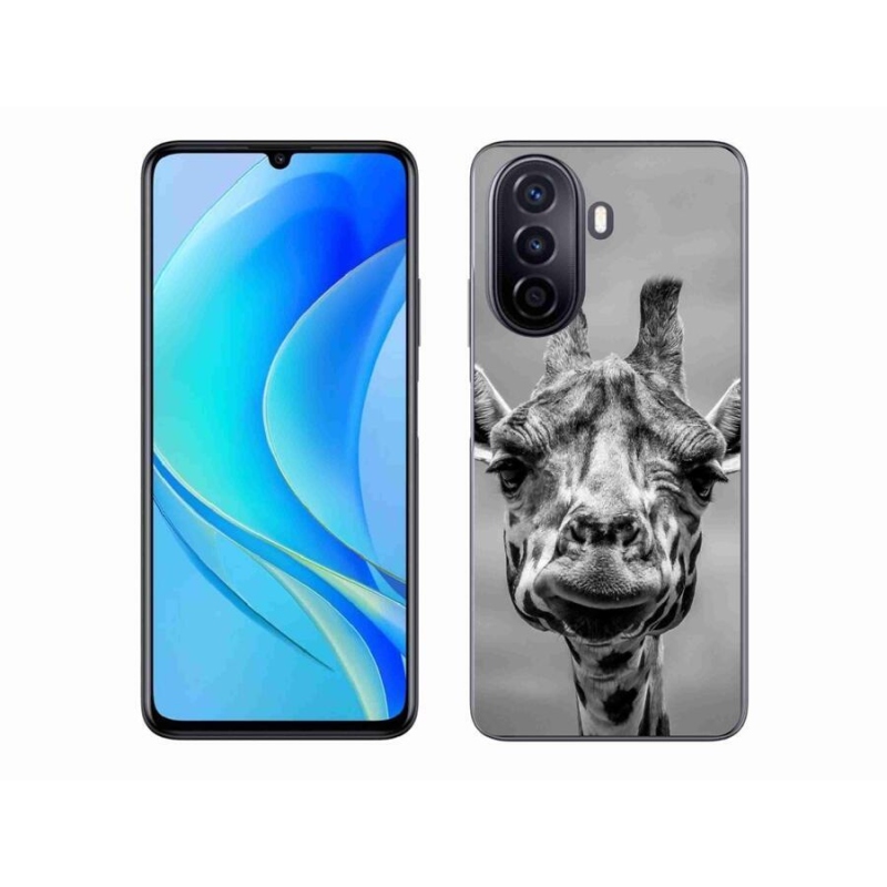 Gél borítás mmCase a Huawei Nova Y70 készülékhez - fekete-fehér zsiráf