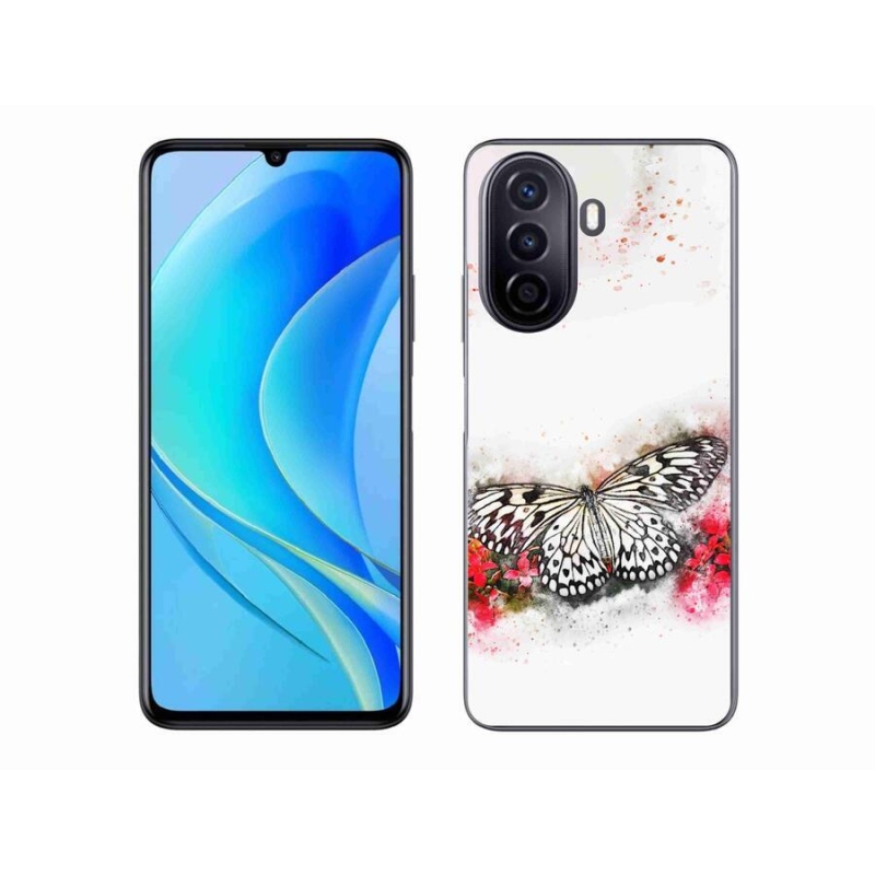 Gél borítás mmCase mobil Huawei Nova Y70 - fekete és fehér pillangó