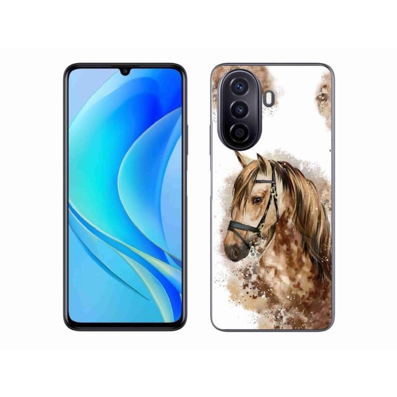 Gél borító mmCase mobil Huawei Nova Y70 - barna rajzfilm ló
