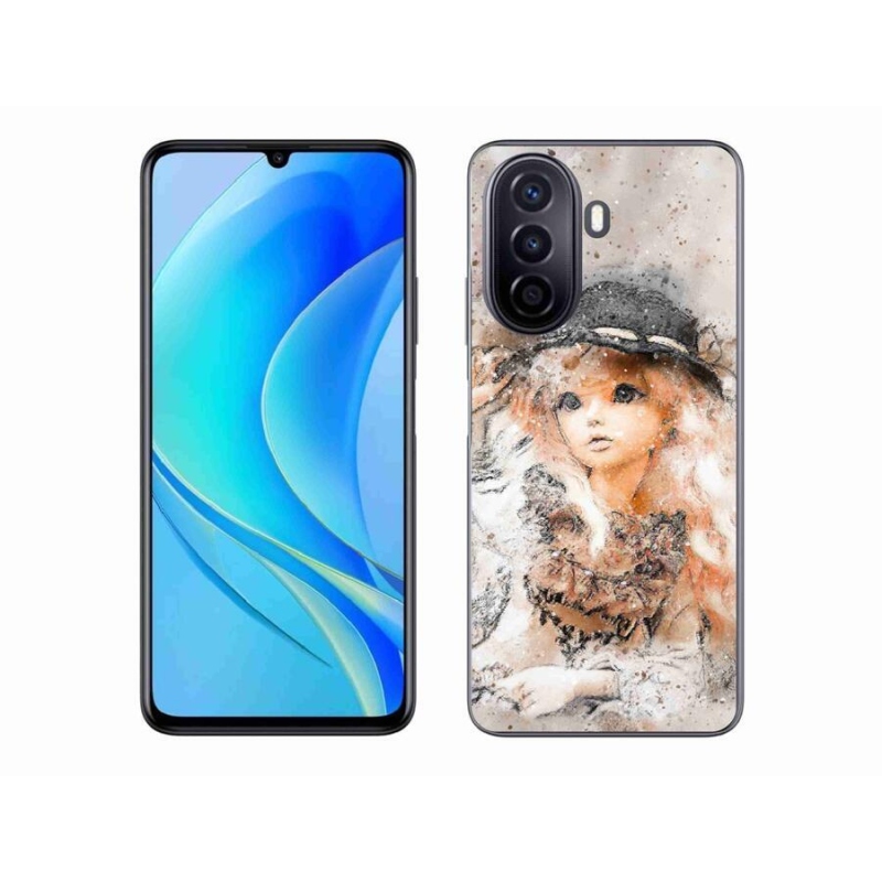 Gél borító mmCase mobil Huawei Nova Y70 - lány kalappal