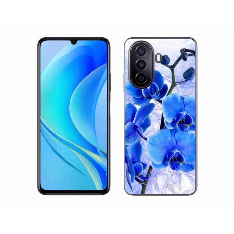 Gél borító mmCase mobiltelefonhoz Huawei Nova Y70 - kék virágok