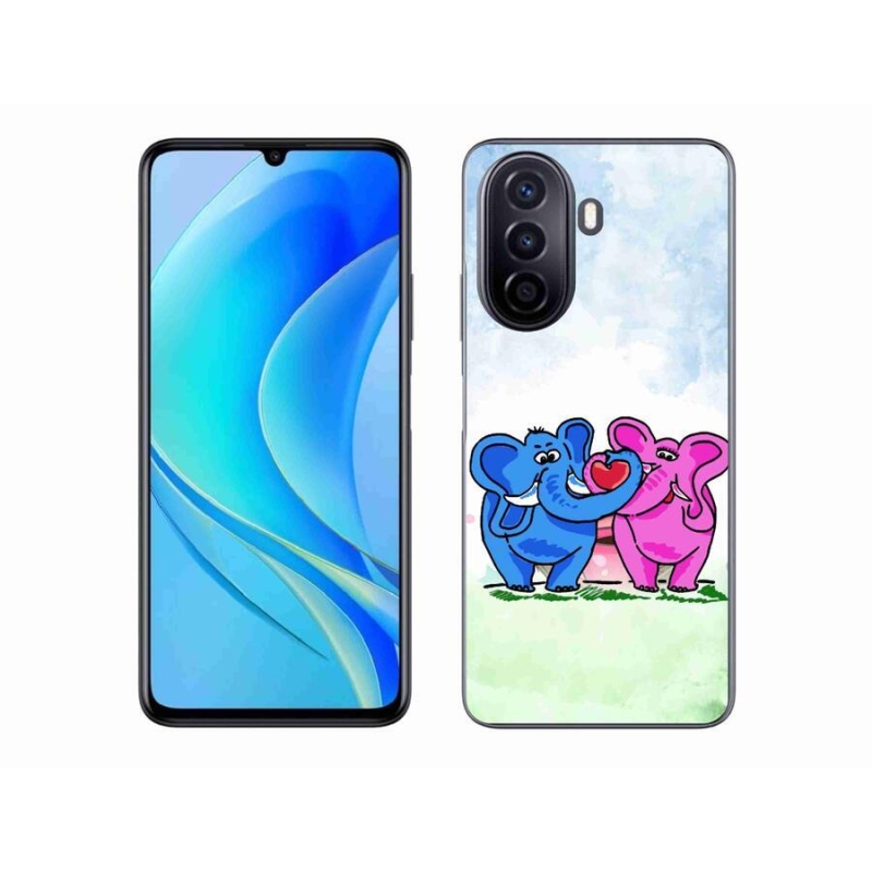 Gél borító mmCase a mobil Huawei Nova Y70 - szerelmes elefántokhoz