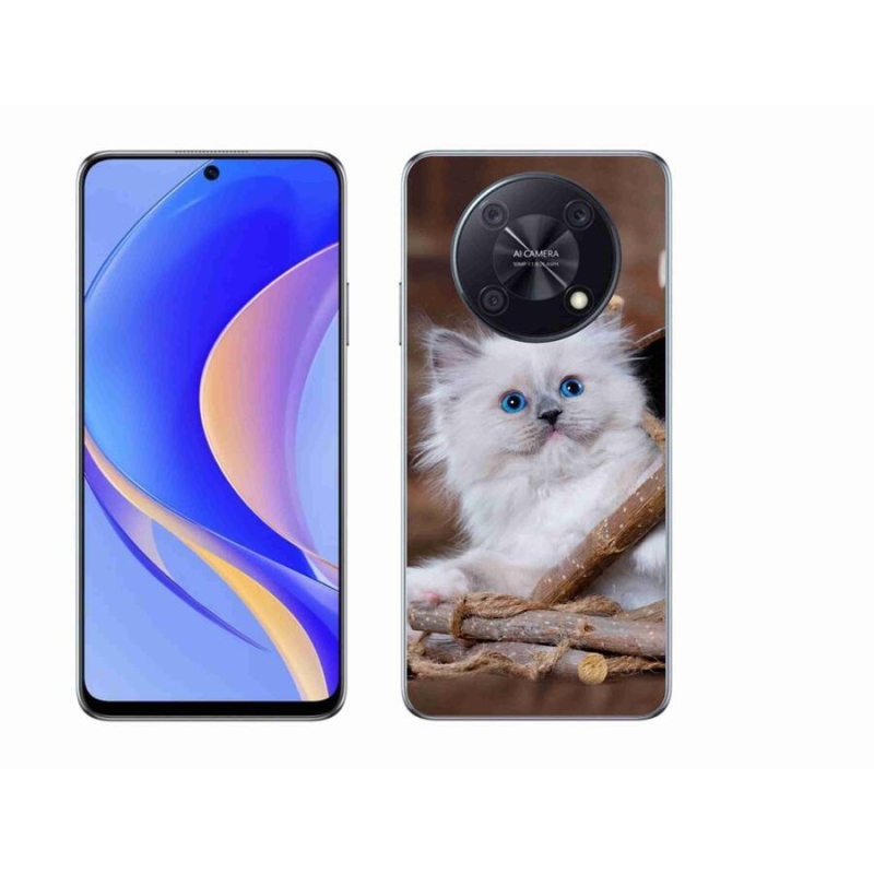 Gél borítás mmCase a Huawei Nova Y90 készülékhez - fehér cica