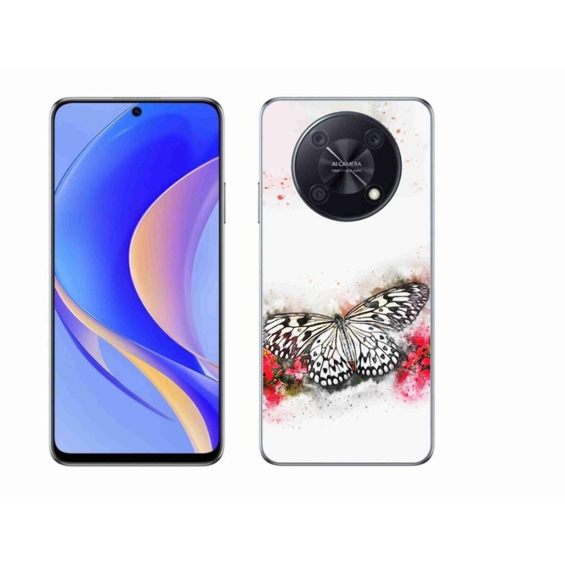Gél borító mmCase a mobil Huawei Nova Y90 - fekete-fehér pillangóhoz