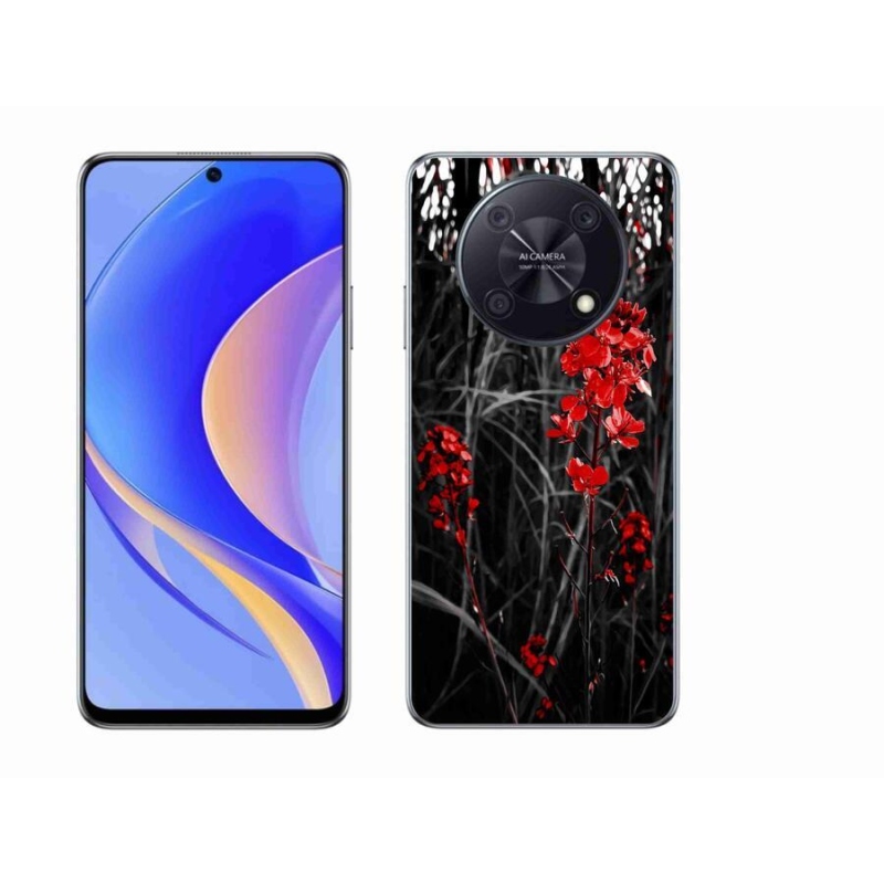 Gél borítás mmCase a Huawei Nova Y90 készülékhez - piros növény