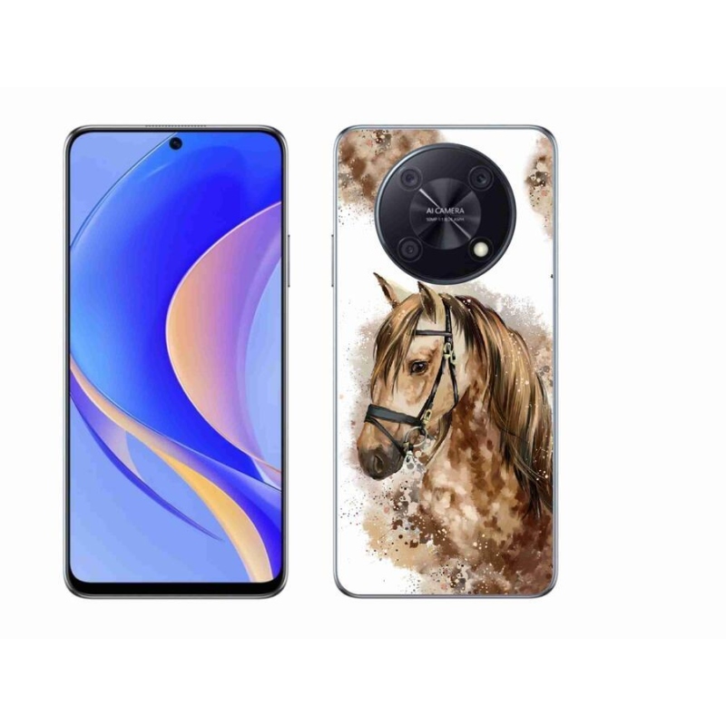Gél borító mmCase a Huawei Nova Y90 készülékhez - barna rajzfilm ló