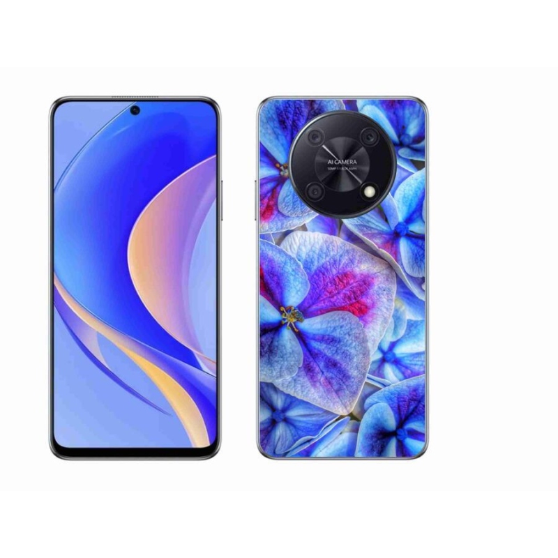 Gél borító mmCase mobiltelefonhoz Huawei Nova Y90 - kék virágok 1
