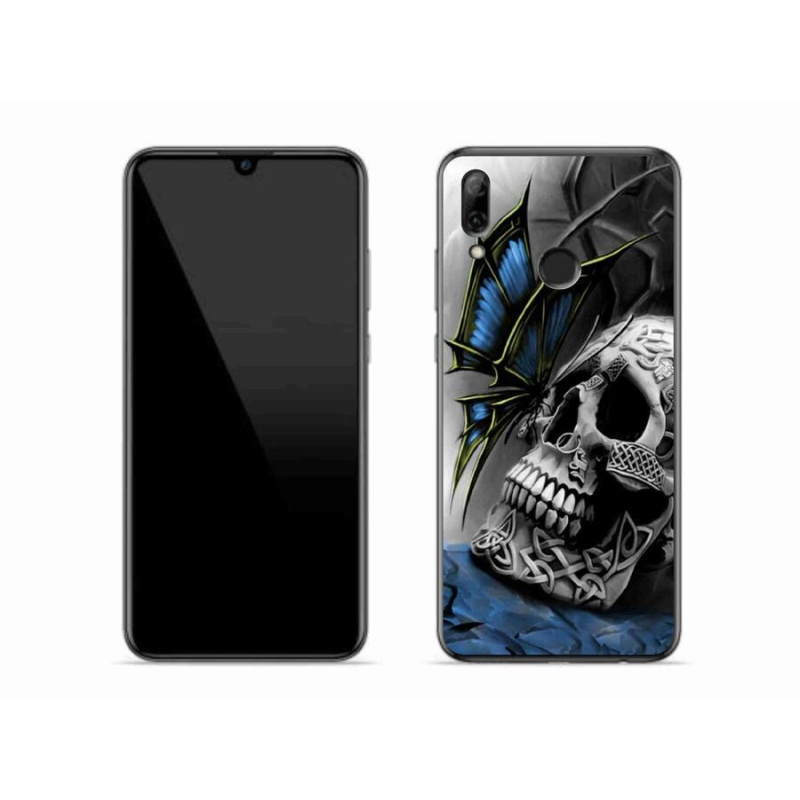Gél borító mmCase mobil Huawei P Smart (2019) - pillangó és koponya