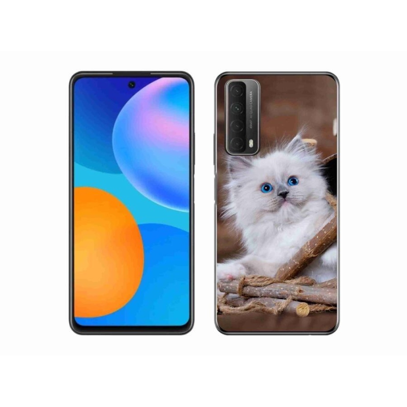 Gél védőhuzat mmCase a Huawei P Smart (2021) - fehér cica