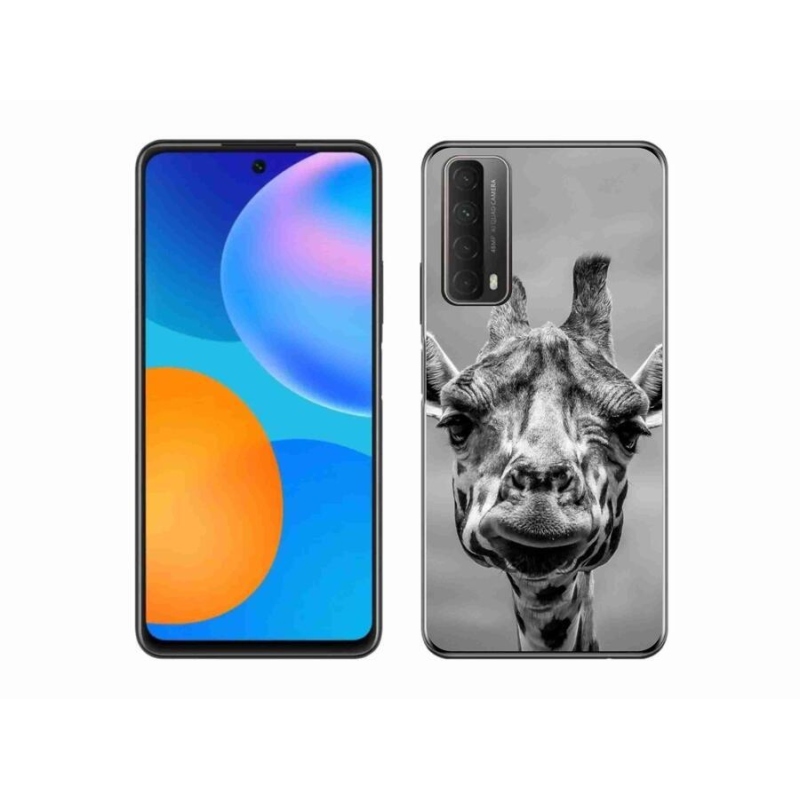 Gél védőhuzat mmCase a Huawei P Smart (2021) - fekete-fehér zsiráfhoz