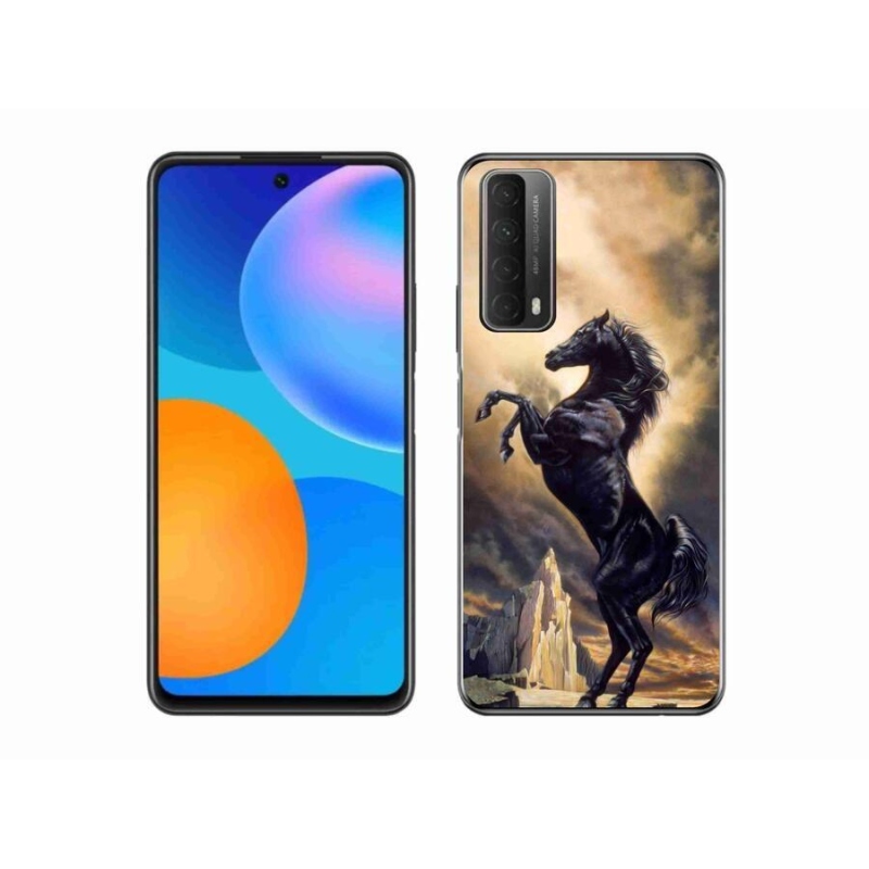 Zselés borítás mmCase a Huawei P Smart (2021) - fekete rajzfilm lóhoz