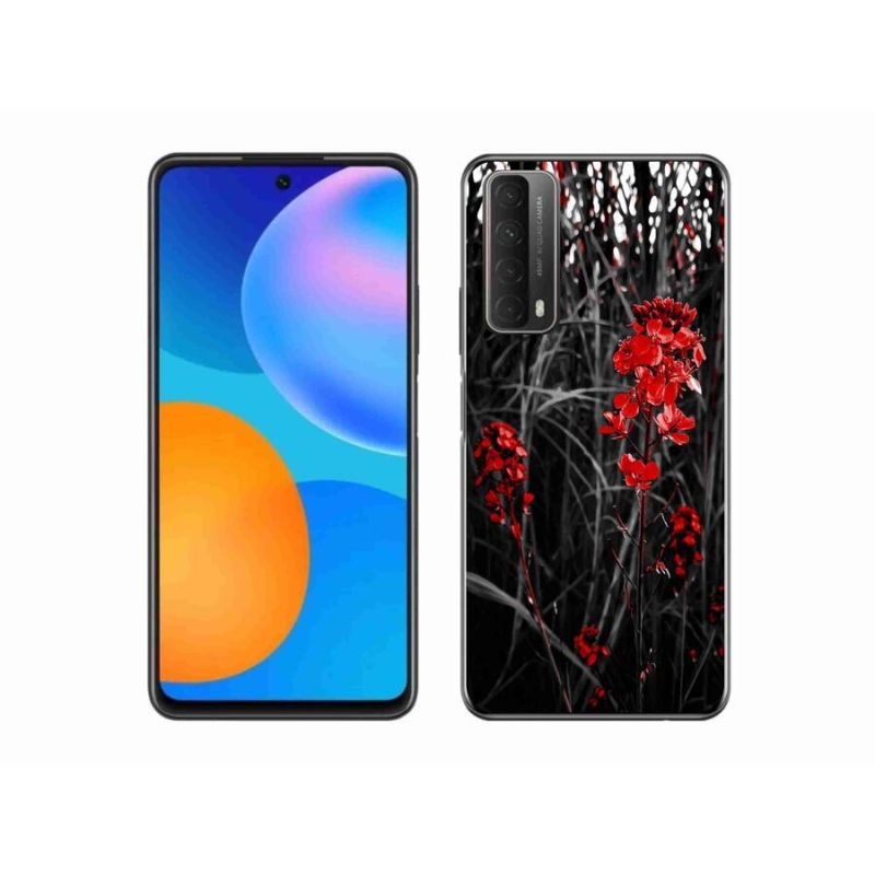 Gél borító mmCase a Huawei P Smart (2021) - piros növényhez
