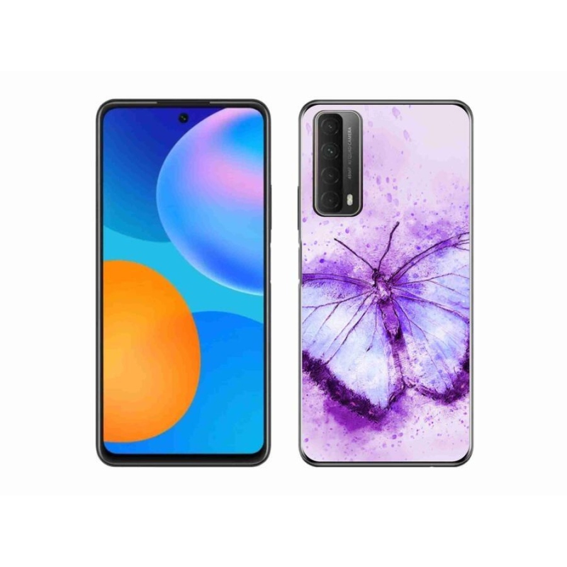 Gél védőhuzat mmCase mobiltelefonhoz Huawei P Smart (2021) - lila pillangó