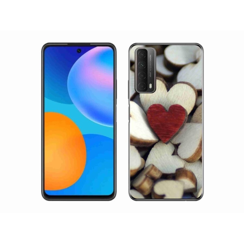 Gél borítás mmCase mobiltelefonhoz Huawei P Smart (2021) - gravírozott piros szív