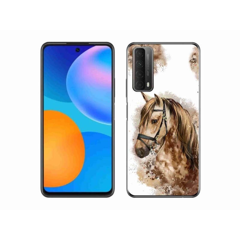 Zselés borító mmCase a mobil Huawei P Smart (2021) - barna rajzfilm ló
