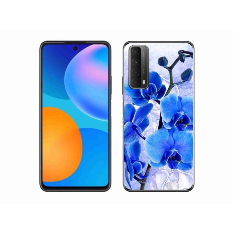 Gél védőhuzat mmCase mobiltelefonhoz Huawei P Smart (2021) - kék virágok