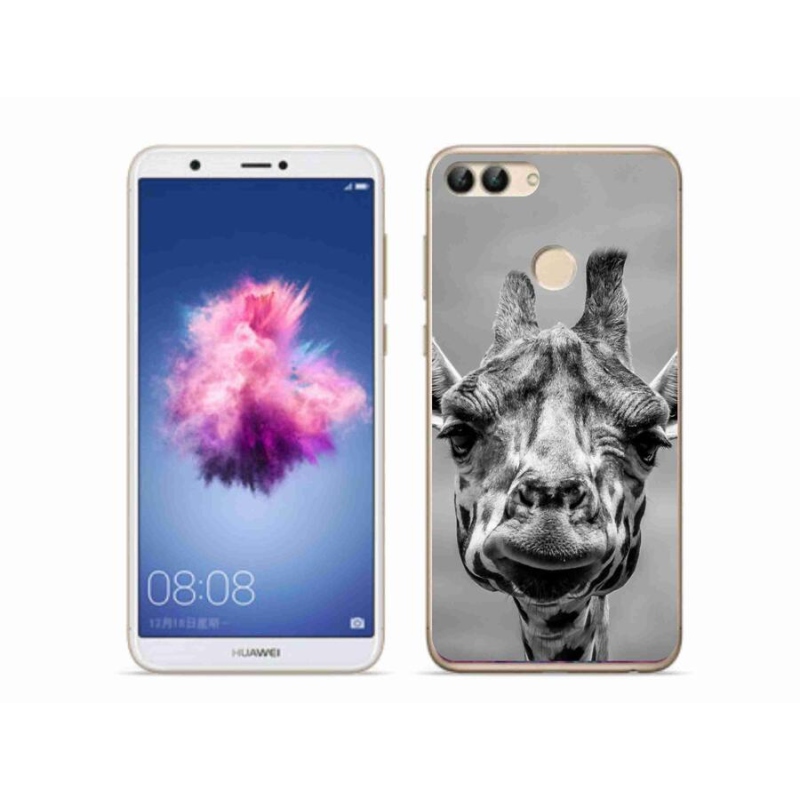 Gél borítás mmCase a Huawei P Smarthoz - fekete-fehér zsiráf