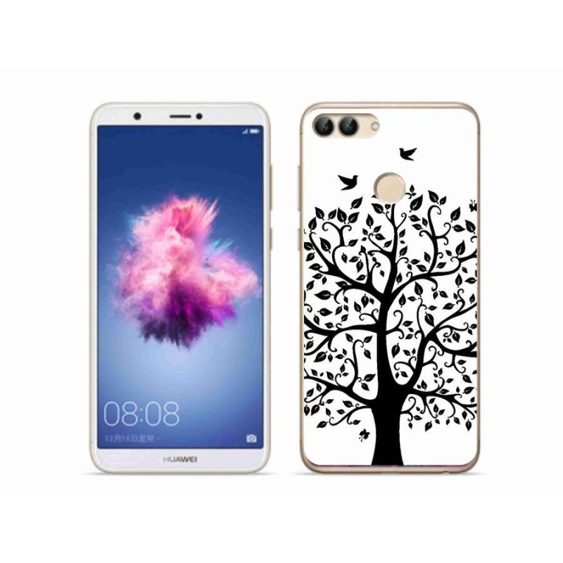 Gél borítás mmCase a Huawei P Smarthoz - fekete-fehér fa