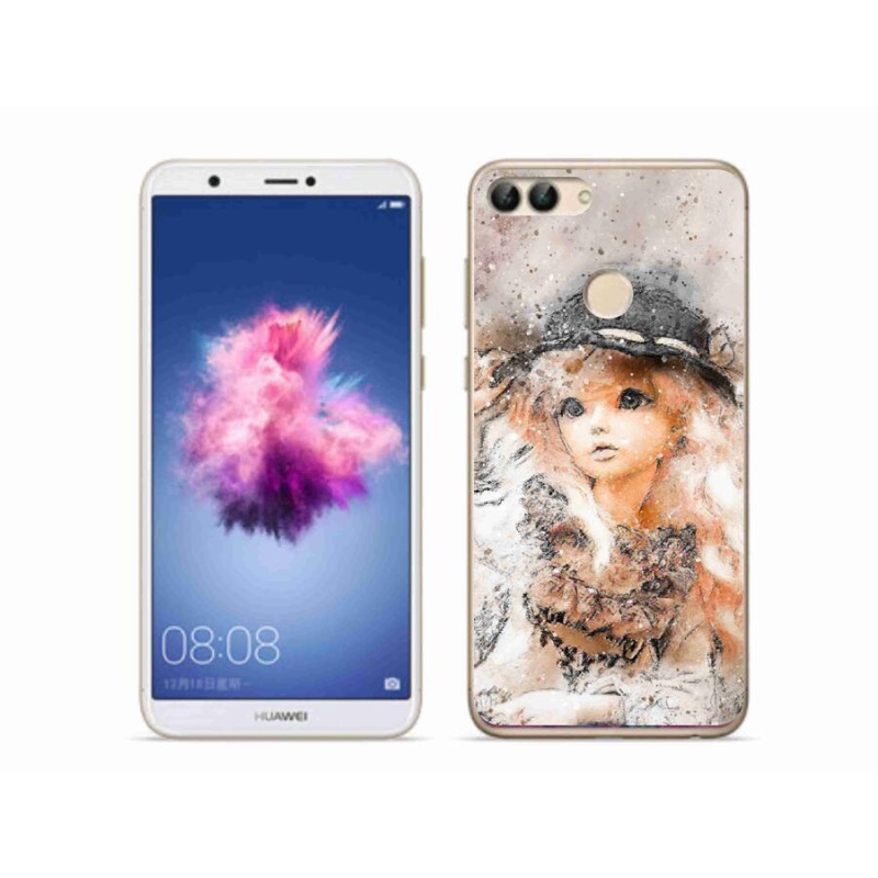 Gél borító mmCase a mobil Huawei P Smart - lány egy kalappal