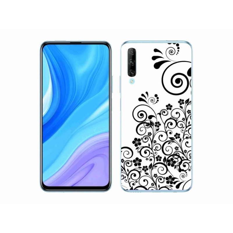 Gél borító mmCase a Huawei P Smart Pro (2019) mobilhoz - fekete és fehér virágmintás borítás