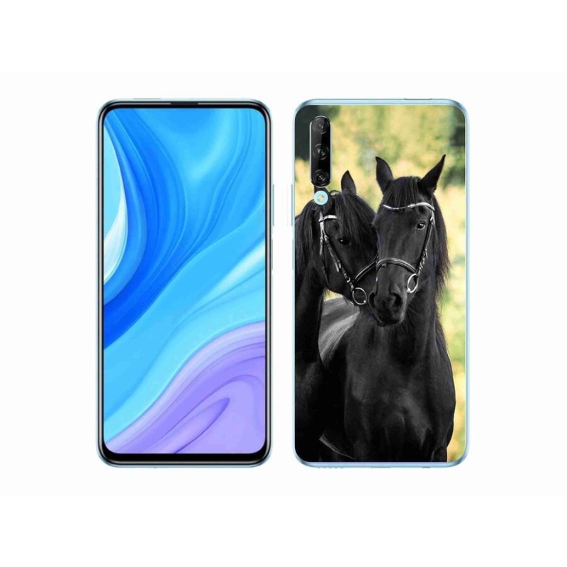 Gél borítás mmCase a Huawei P Smart Pro (2019) számára - két fekete ló