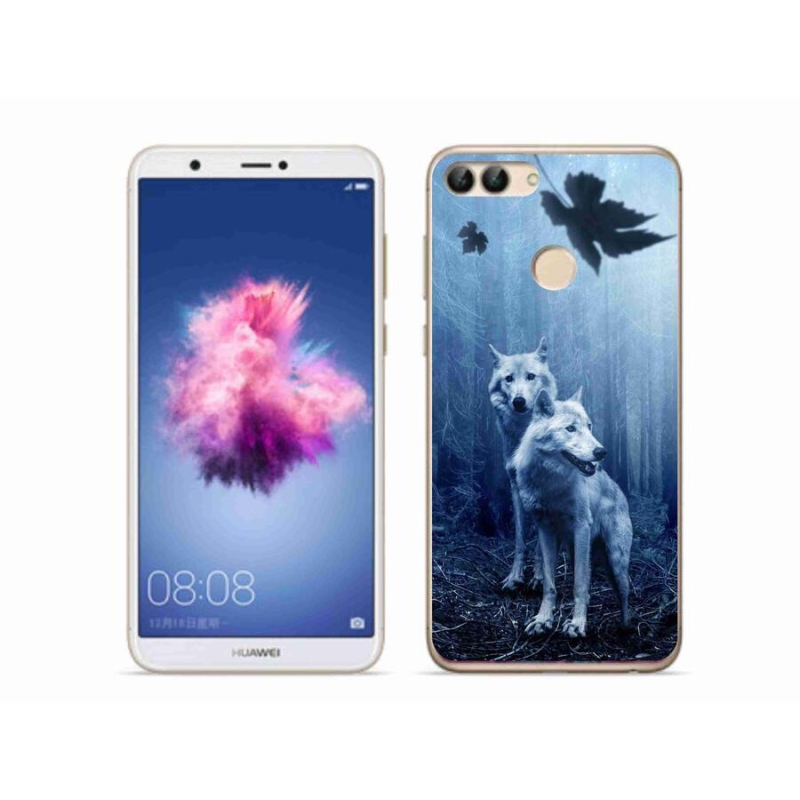 Gél borító mmCase mobil Huawei P Smart - farkasok az erdőben
