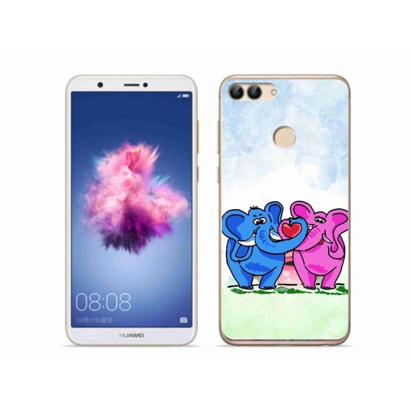 Gél borító mmCase mobil Huawei P Smart - szerelmes elefántok