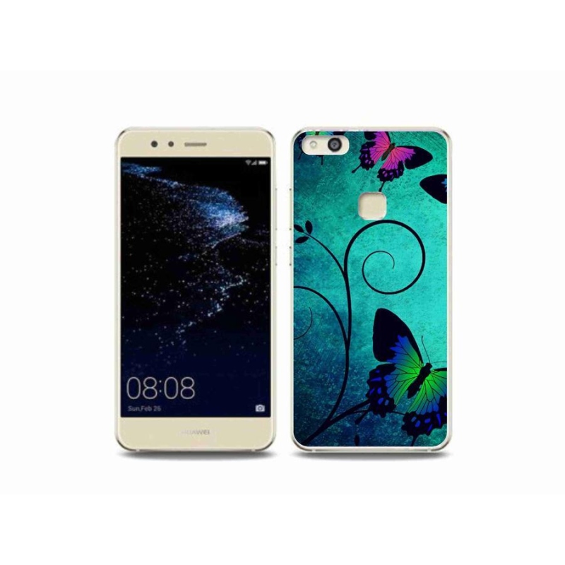 Gél borító mmCase a mobil Huawei P10 Lite - színes pillangókhoz