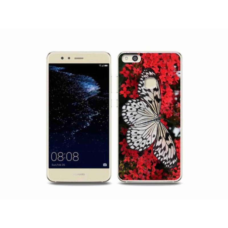 Zselés borítás mmCase a Huawei P10 Lite készülékhez - fekete-fehér pillangó 1