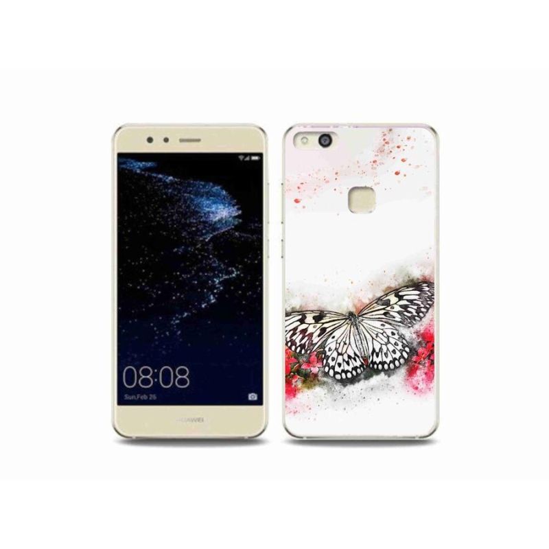 Gél borítás mmCase a Huawei P10 Lite készülékhez - fekete és fehér pillangó