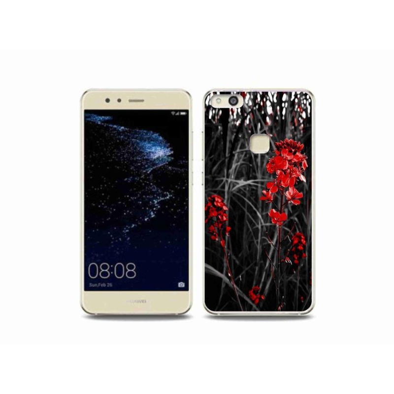 Gél borítás mmCase a Huawei P10 Lite készülékhez - piros növény