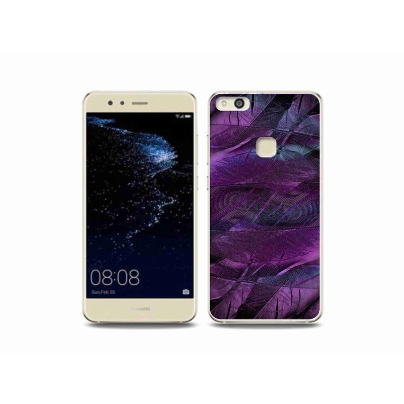 Zselés borítás mmCase a Huawei P10 Lite készülékhez - lila tollak