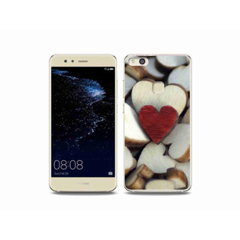 Gél borítás mmCase mobiltelefonhoz Huawei P10 Lite - gravírozott piros szív