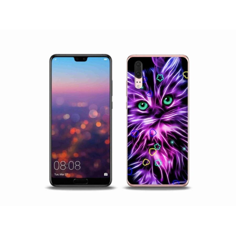 Gél borító mmCase a Huawei P20 készülékhez - absztrakt macska