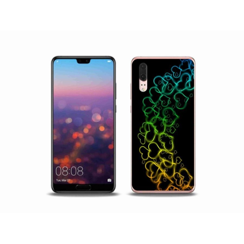 Gél borítás mmCase mobil Huawei P20 - színes szívek